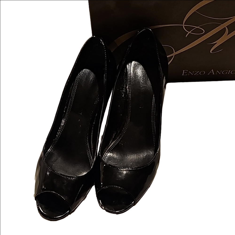 Enzo Angiolini Eamerryann peep to pump black 6